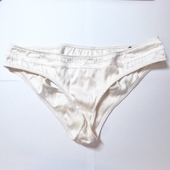 KIKI DE MONTPARNASSE Ivory White Peek-A-Boo Silk Blend Panty M Women's